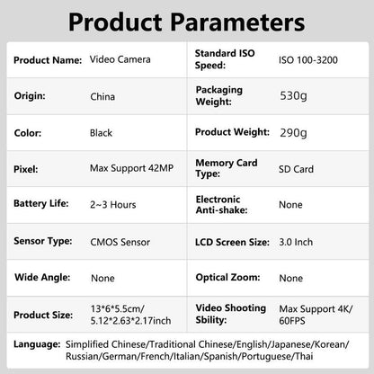 4K Video Camcorder for Music Festival, 1 Set 3.0 Inch Flip Screen 18X Zoom Camera with Microphone, 32GB SD Card, Remote Control & 1 Battery