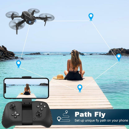 Mini Drone with Camera for Adults Kids - 1080P HD FPV Camera Drones with 90¡Ã Adjustable Lens, Gestures Selfie, One Key Start, 360 Flips, Toys Gifts RC Quadcopter for Boys Girls with 2 Batteries