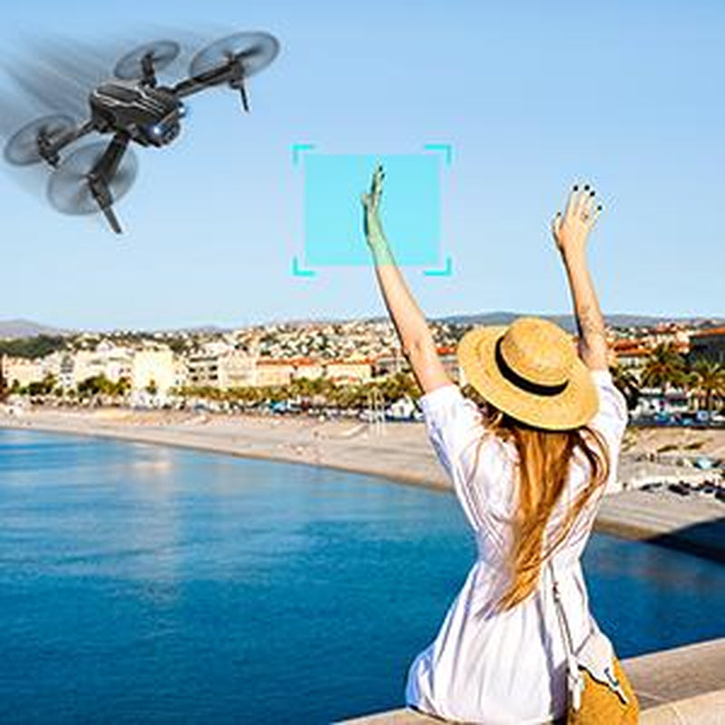 Mini Drone with Camera for Adults Kids - 1080P HD FPV Camera Drones with 90¡Ã Adjustable Lens, Gestures Selfie, One Key Start, 360 Flips, Toys Gifts RC Quadcopter for Boys Girls with 2 Batteries